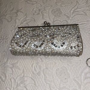 Glamorous Pearl and Silver Clutch